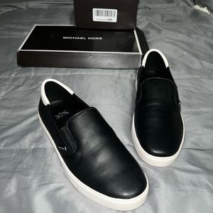 Michael Kors Nate Slip On leather/faux leather   US size 11 mens black